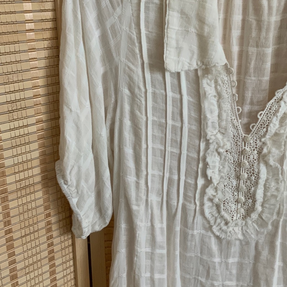 Free People White Lace Detail Dress and Slip - Picture 4 of 13